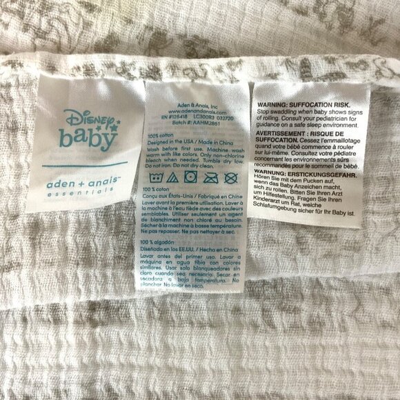 Disney Baby Aden + Anais Classic Pooh Cotton Muslin Gauze Swaddle Blanket - Picture 4 of 4